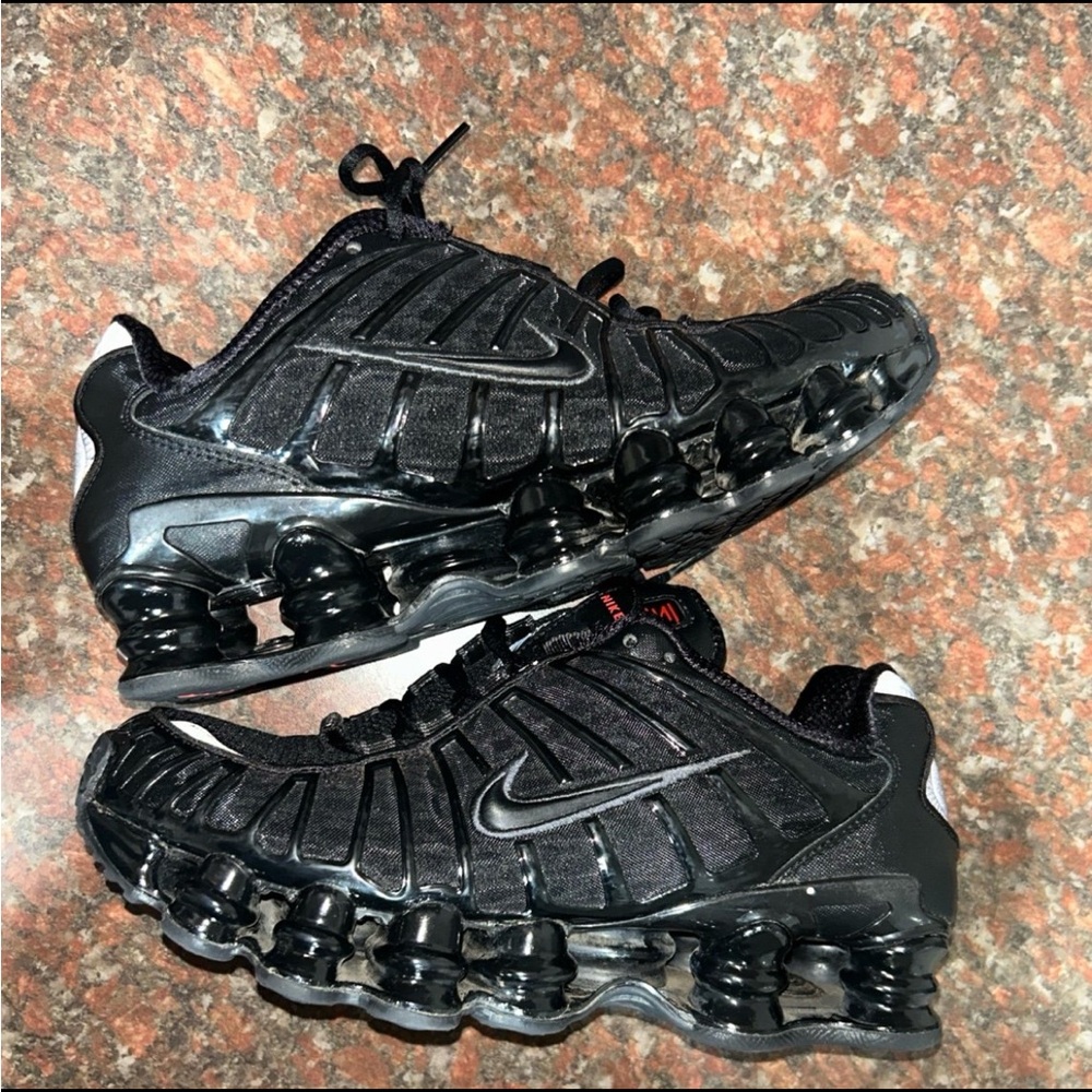 Nike Shox TL Black Mesh Shox Running Shoes with Silver Reflective Accents